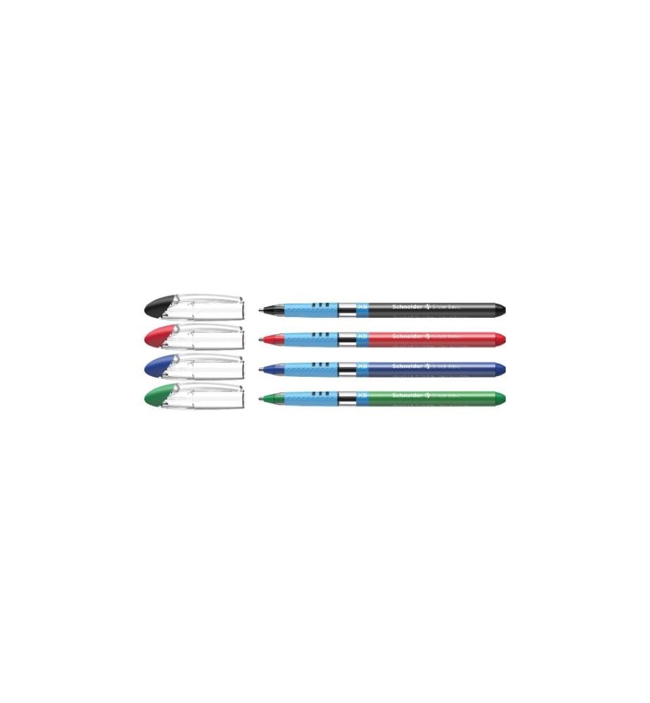 SCHNEIDER - Stylo bille Slider 1 mm, Assorti, 4 pièces