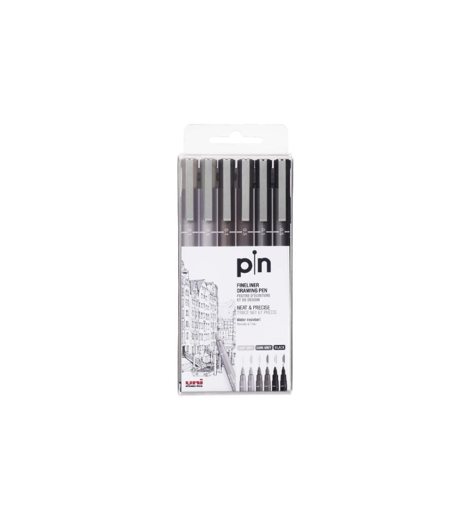UNI - Fineliner PIN 0.1 mm; 0.5 mm, Noir