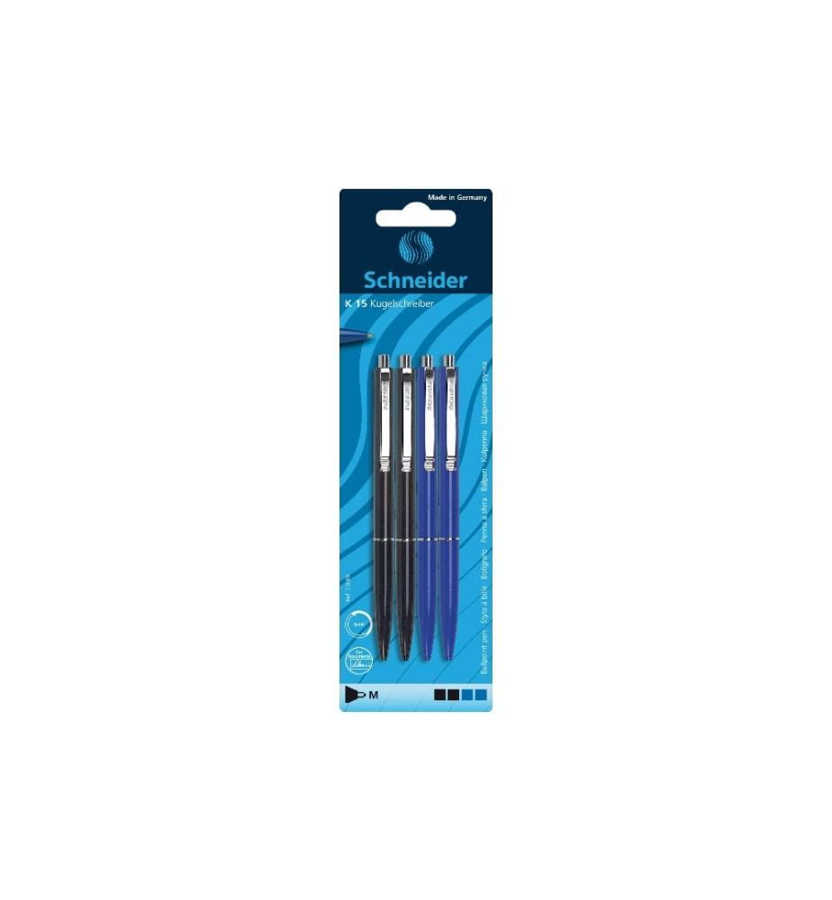 SCHNEIDER - Stylo bille K15 Lot de 4
