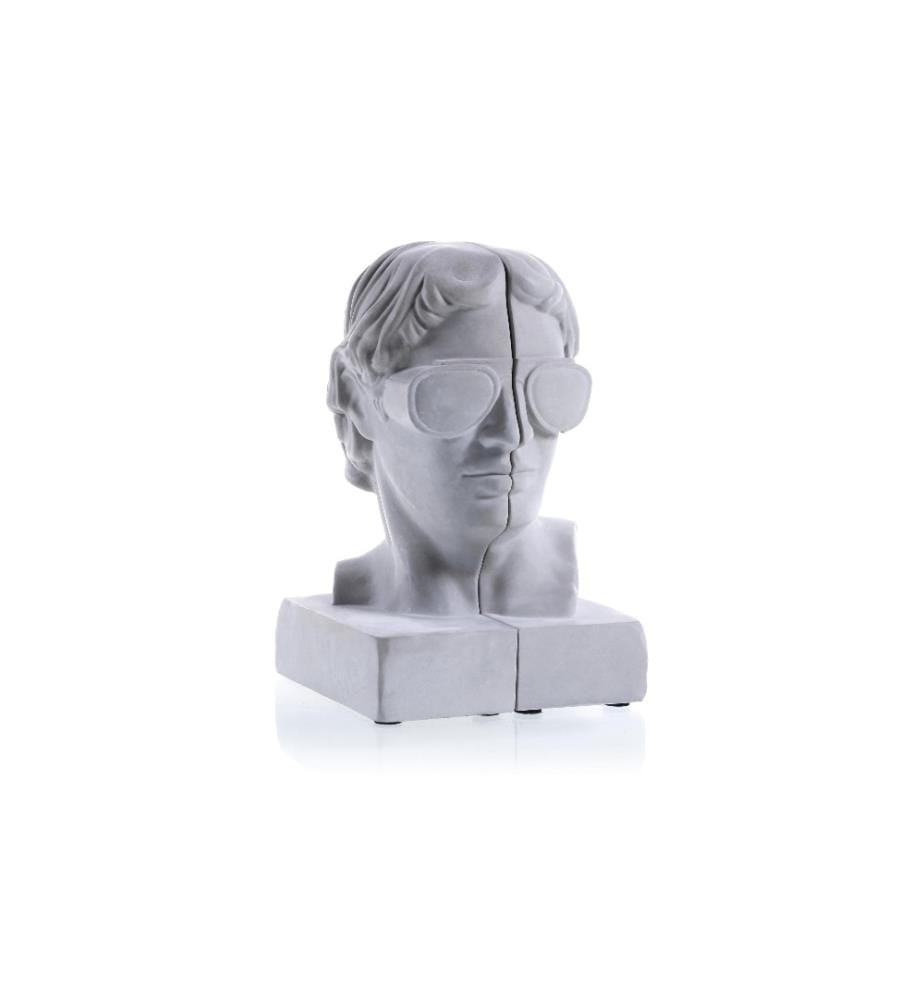 CONCRETTE - Serre-livres Ha Ha Hermes Lot de 2, Gris