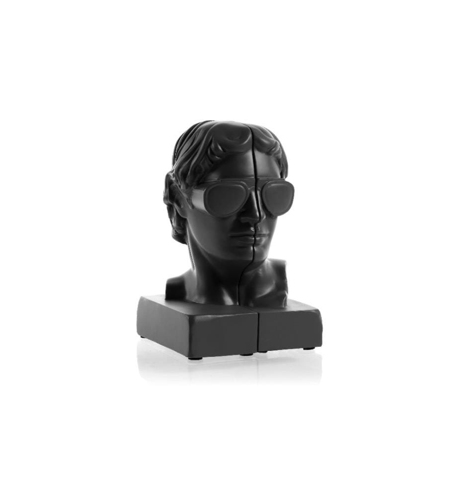 CONCRETTE - Serre-livres Ha Ha Hermes Lot de 2, Noir mat