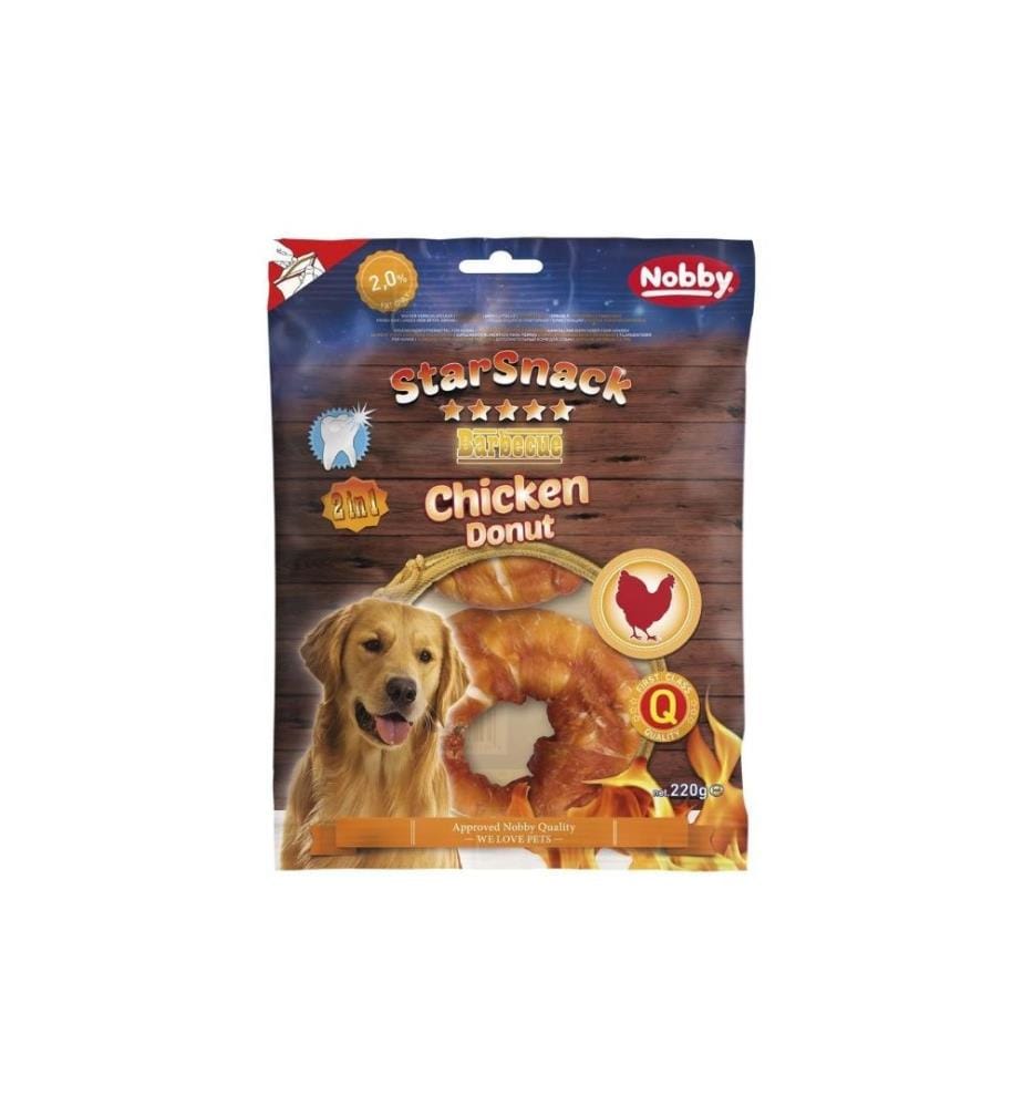 NOBBY - Produit à mâcher StarSnack Barbecue Chicken Donut, 10 cm, 2 pièces