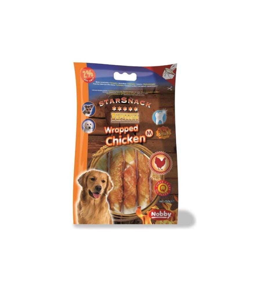 NOBBY - Produit à mâcher StarSnack Barbecue Wrapped Chicken M, 150 g
