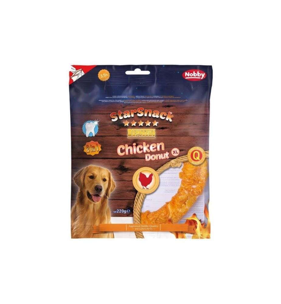 NOBBY - Produit à mâcher StarSnack Barbecue Chicken Donut XL, 20 cm, 1 pièce