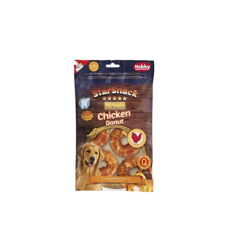 NOBBY - Produit à mâcher StarSnack Barbecue Chicken Donut, 5 cm, 5 pièces