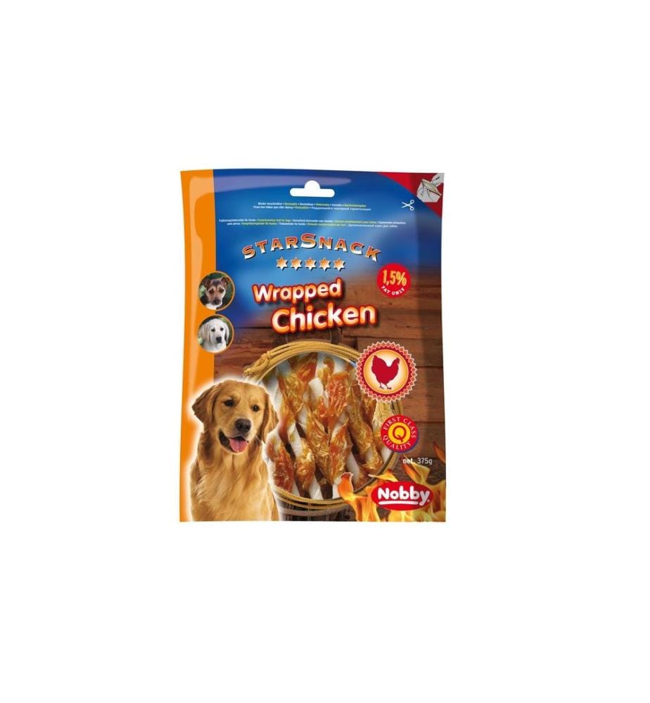 NOBBY - Produit à mâcher StarSnack Barbecue Wrapped Chicken, 375 g