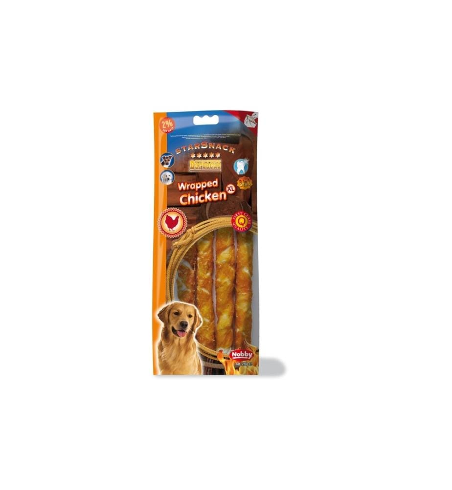 NOBBY - Produit à mâcher StarSnack Barbecue Wrapped Chicken XL, 270g