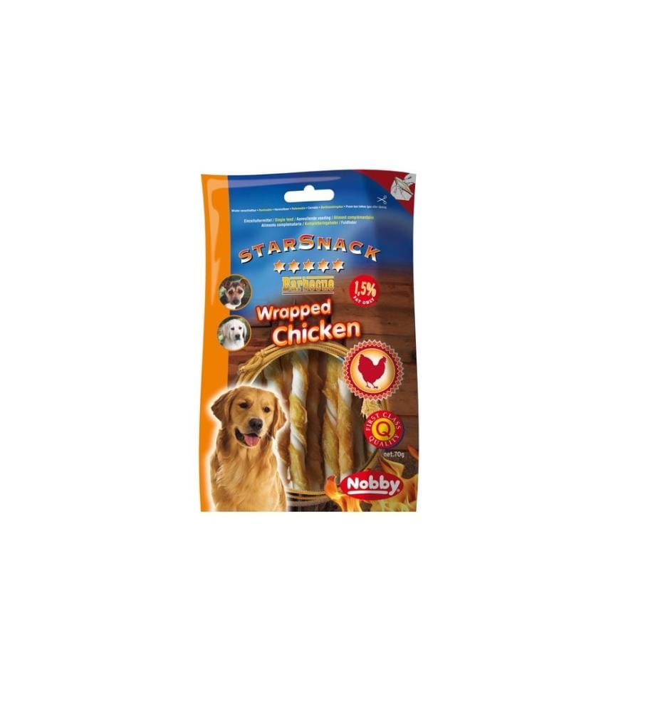 NOBBY - Produit à mâcher StarSnack Barbecue Wrapped Chicken, 70 g