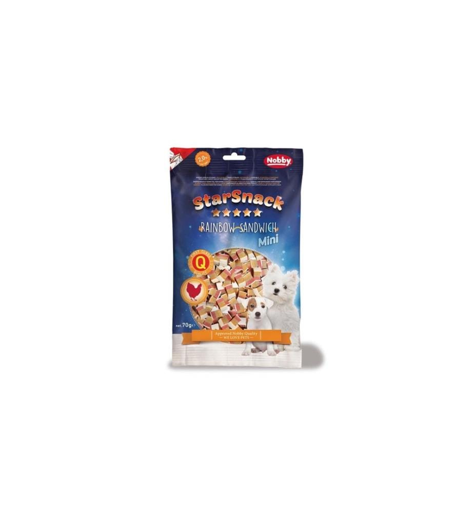 NOBBY - Friandise StarSnack MINI Rainbow Sandwich, 70 g
