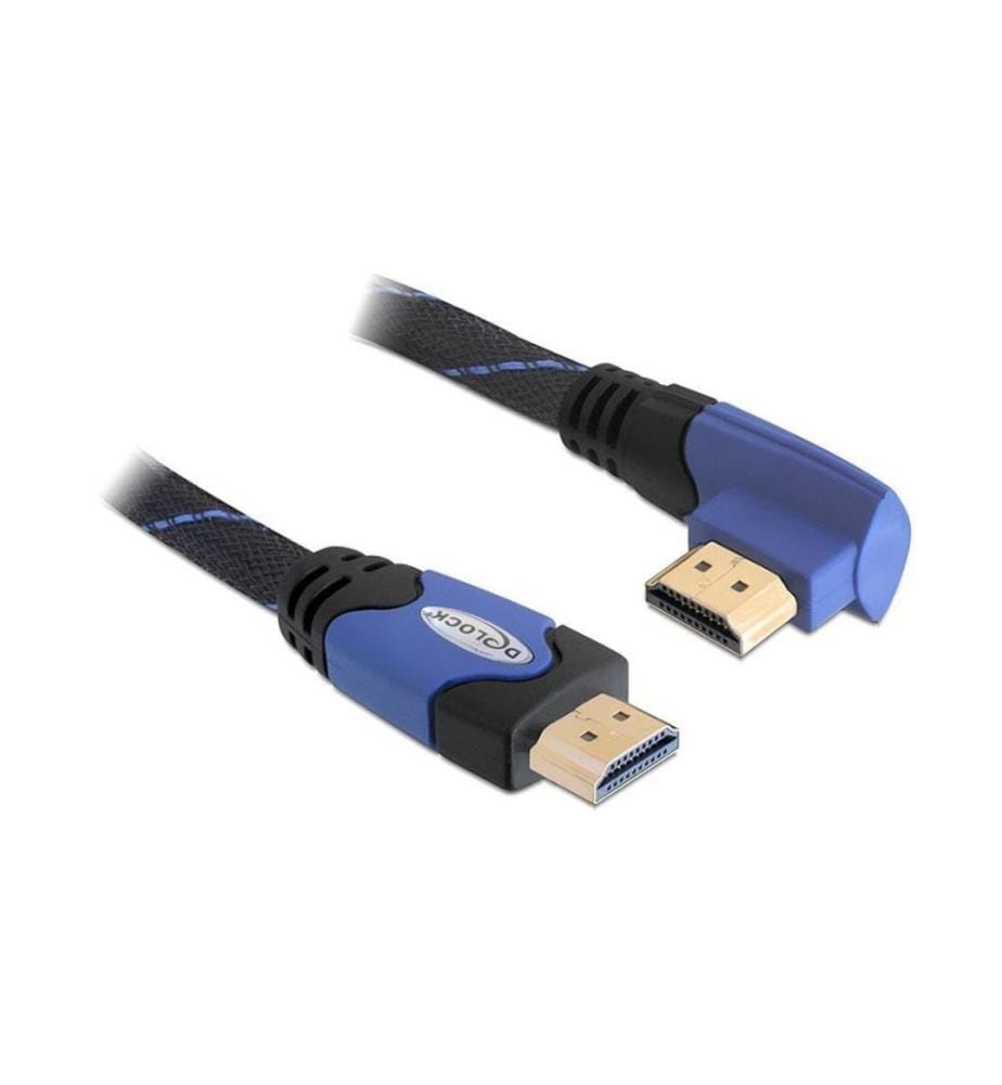 DELOCK - Câble coudé à gauche HDMI - HDMI, 1 m, Bleu