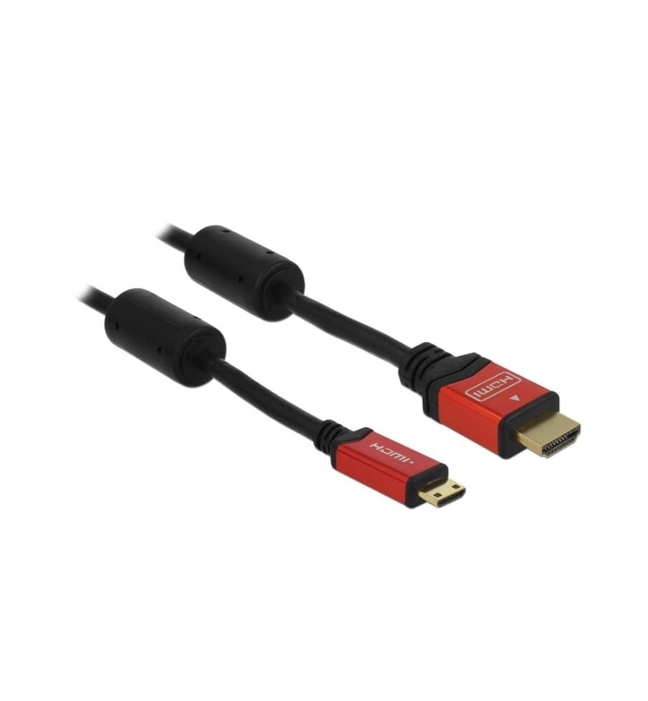 DELOCK - Câble 4K 30Hz HDMI - Mini-HDMI (HDMI-C), 3 m, Rouge