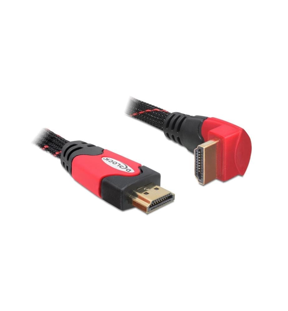 DELOCK - Câble coudé en bas HDMI - HDMI, 3 m, Rouge