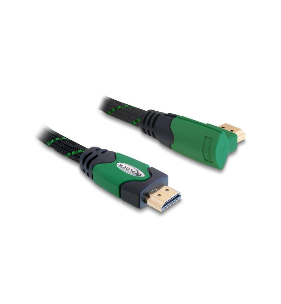 DELOCK - Câble coudé à droite HDMI - HDMI, 2 m, Vert