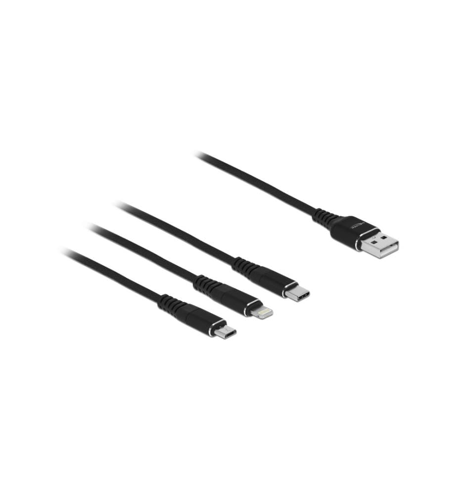 DELOCK - Câble chargeur USB USB A - Lightning/Micro-USB B/USB C 1 m