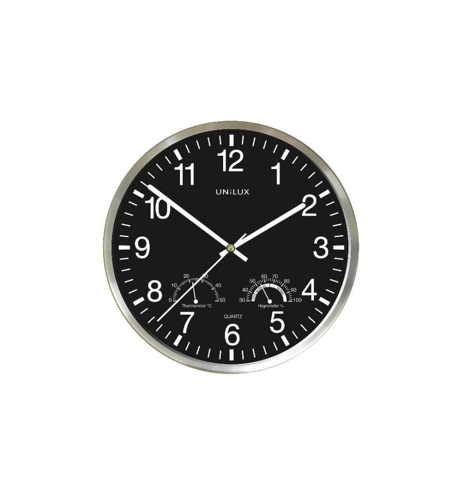 UNILUX - Horloge murale Wetty Ø 30 cm, Noir