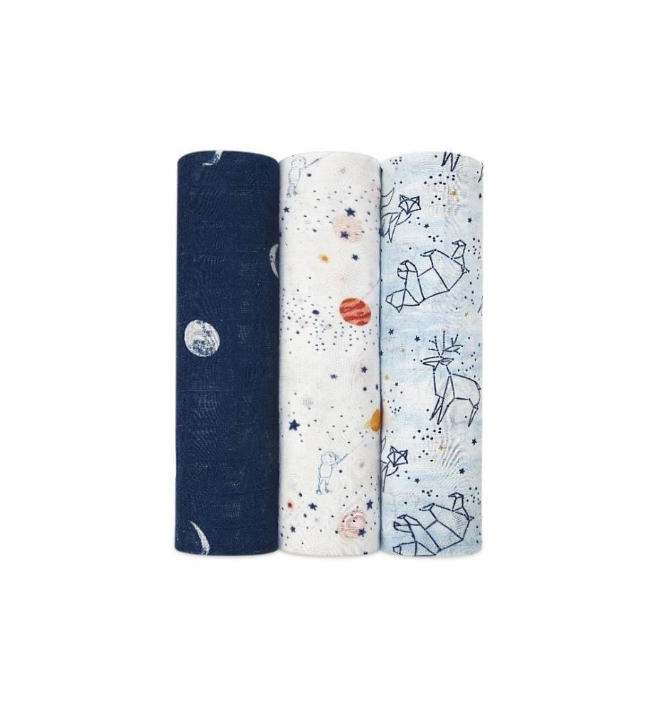 ADEN + ANAIS - Serviette en gaze Stargaze Set de 3 Silky soft 120 x 120 cm