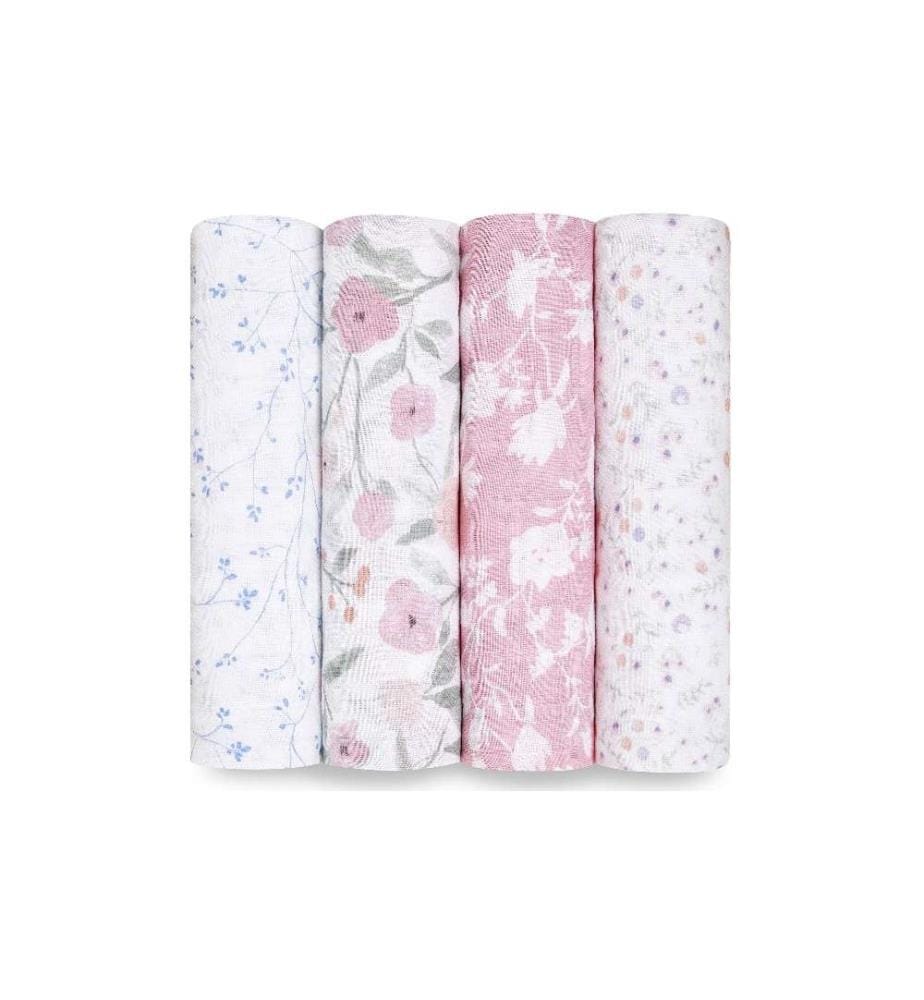 ADEN + ANAIS - Serviette en gaze Ma Fleur set de 4 120 x 120 cm