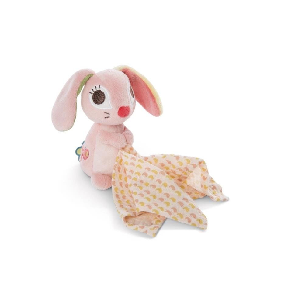 MY FIRST NICI - Doudou Lapin Hopsali avec tissu de gaze 13 cm