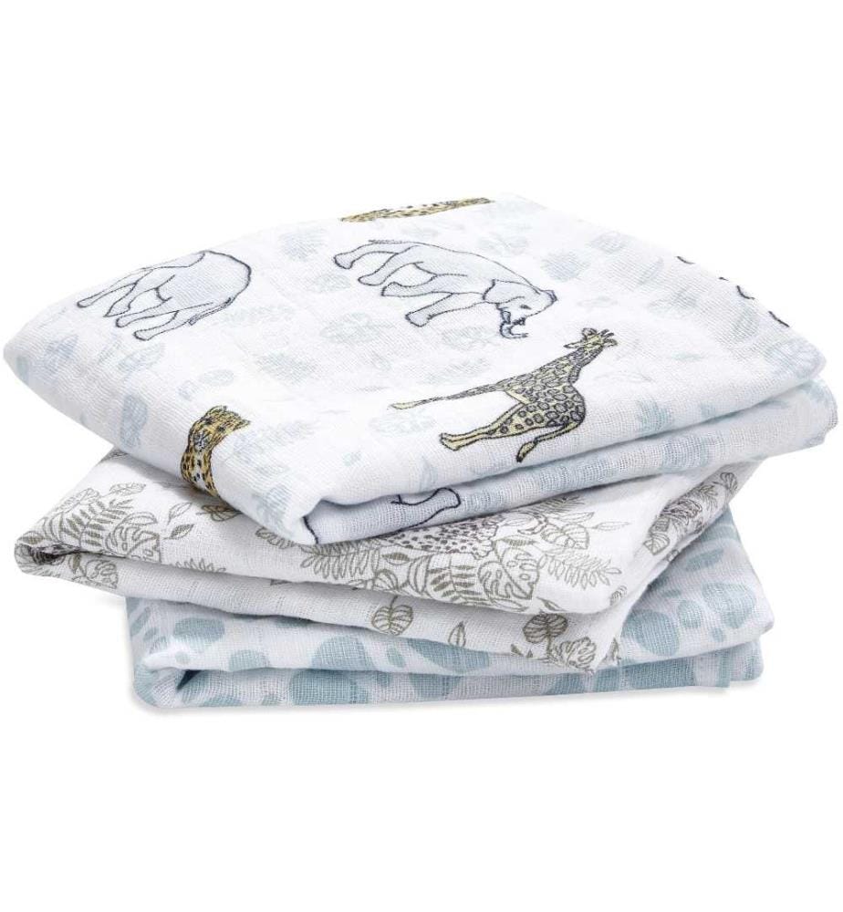 ADEN + ANAIS - Serviette en gaze Jungle Set de 3 70 x 70 cm