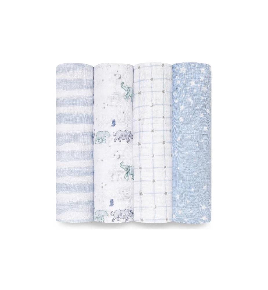 ADEN + ANAIS - Serviette en gaze Set de 4 étoiles Rising 120 x 120 cm