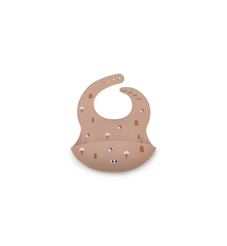 NOUI NOUI - Bavoir Silicone Ice Cream Old Rosa 25 x 23 cm
