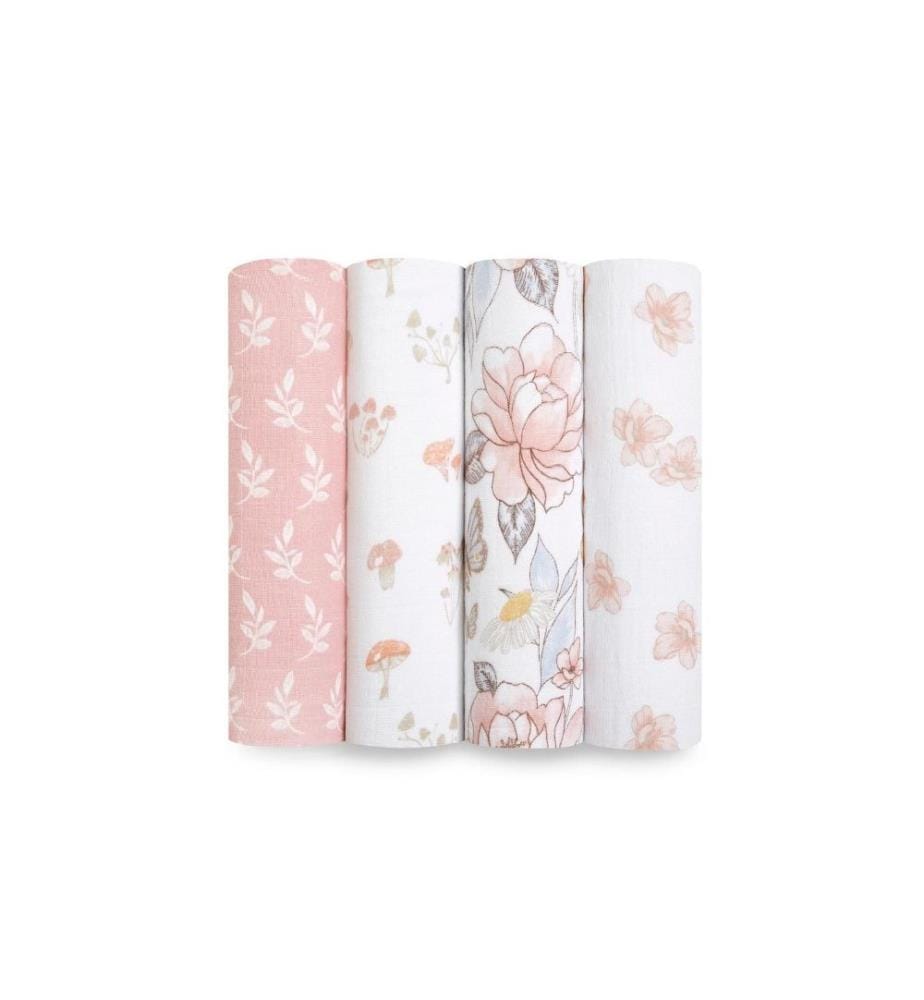 ADEN + ANAIS - Serviette en gaze Earthly Lot de 4 120 x 120 cm
