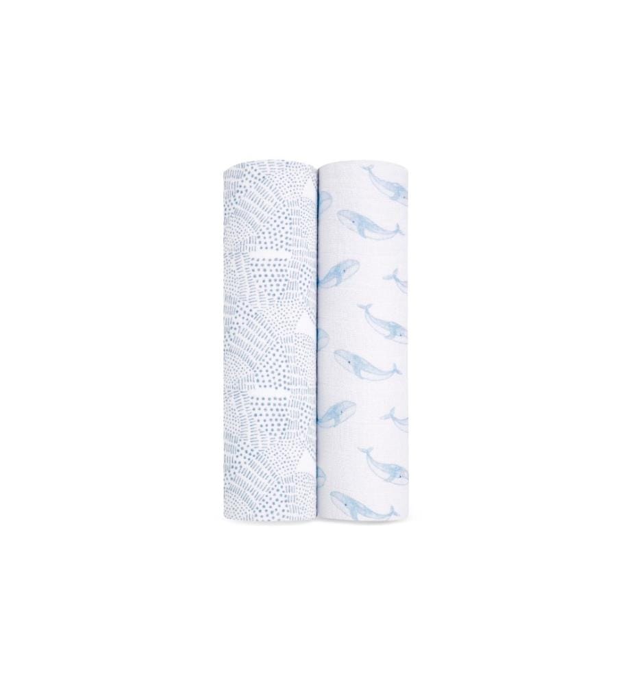 ADEN + ANAIS - Serviette en gaze Oceanic Lot de 2 120 x 120 cm