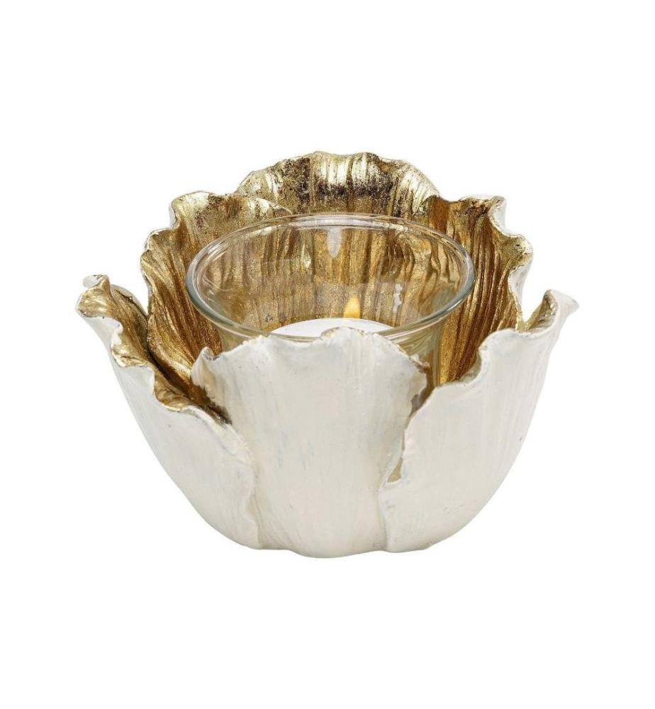 Kare Photophore Flower Bloom Ø 10, beige/or