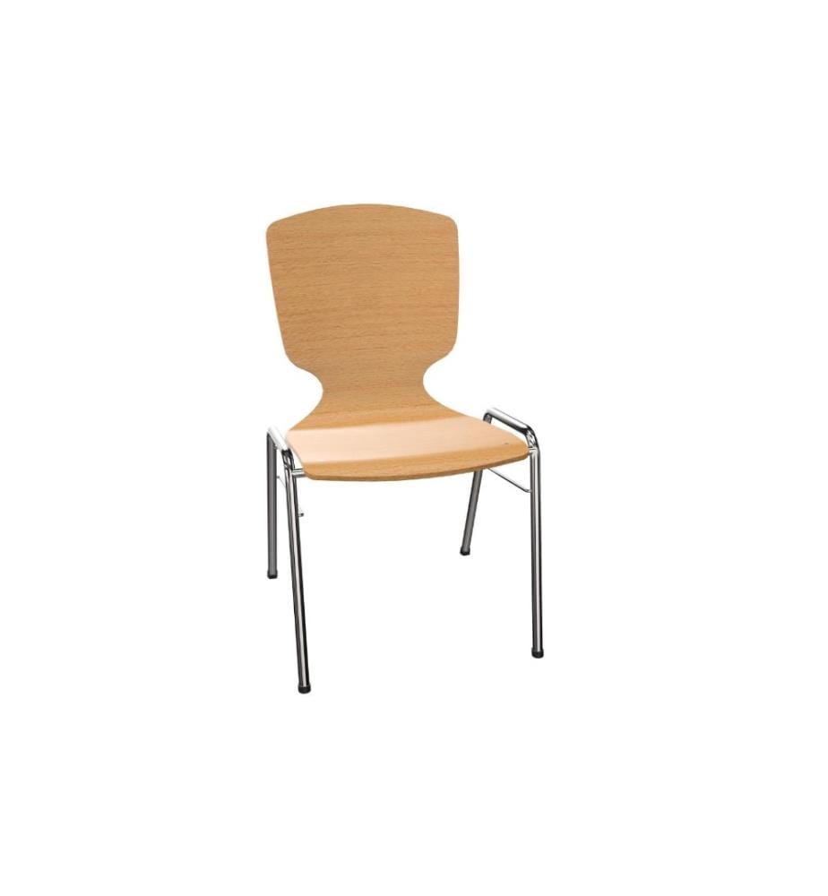 DAUPHIN - Chaise de bureau AC 1710 sans accoudoirs, marron