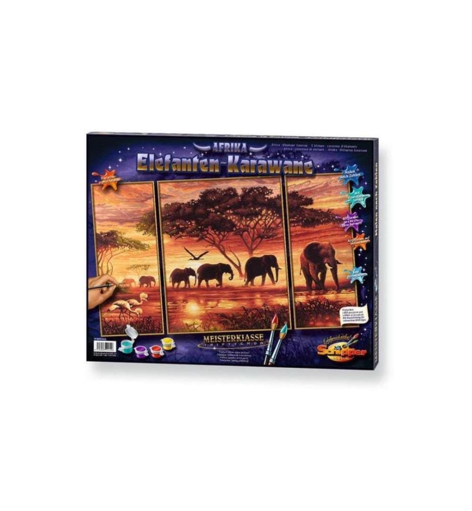 SCHIPPER - Peinture avec chiffres L`Afrique: caravane d`éléphants