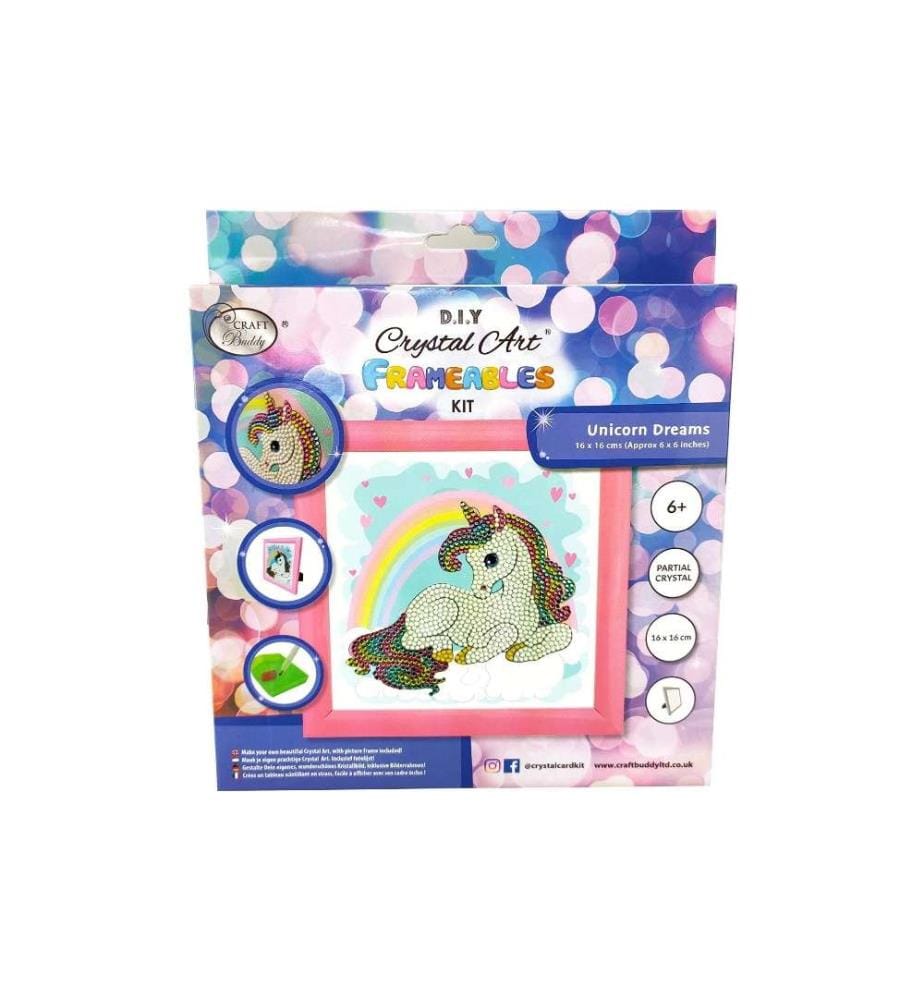 CRAFT BUDDY - Kits de bricolage Frameable Unicorn Rainbow 16 x 16 cm