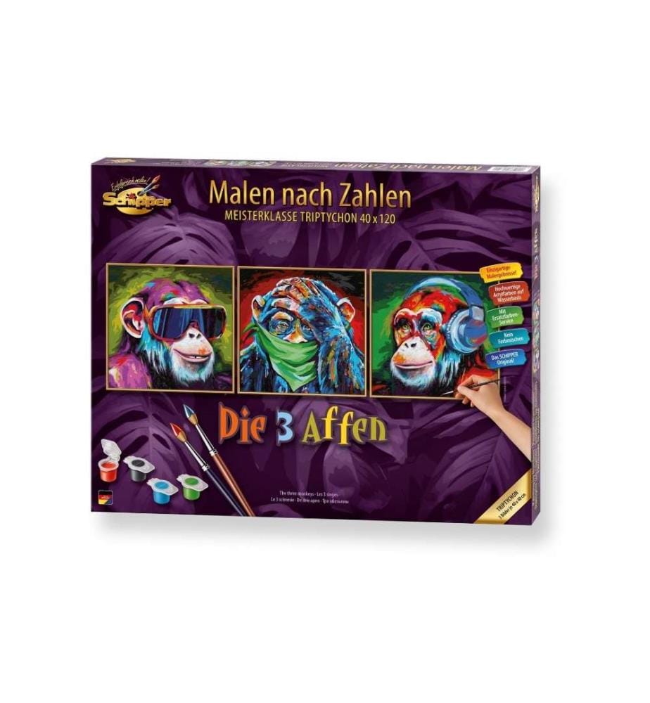SCHIPPER - Peinture avec chiffres Les 3 singes