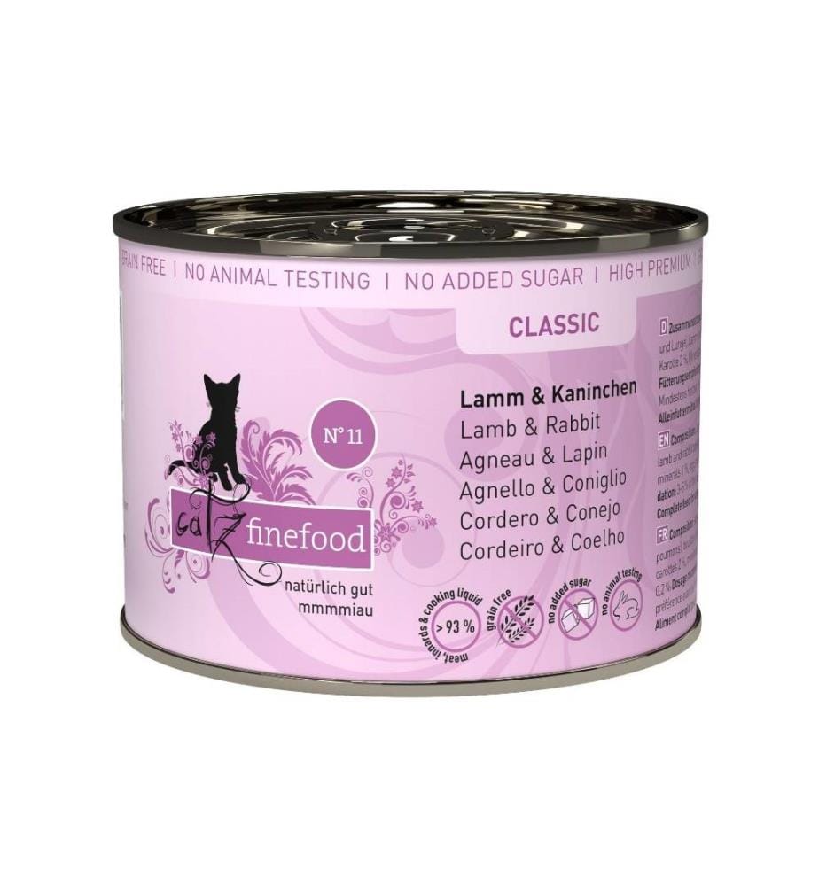 CATZ FINEFOOD - Alimentation humide No.11 Agneau & lapin, 200 g