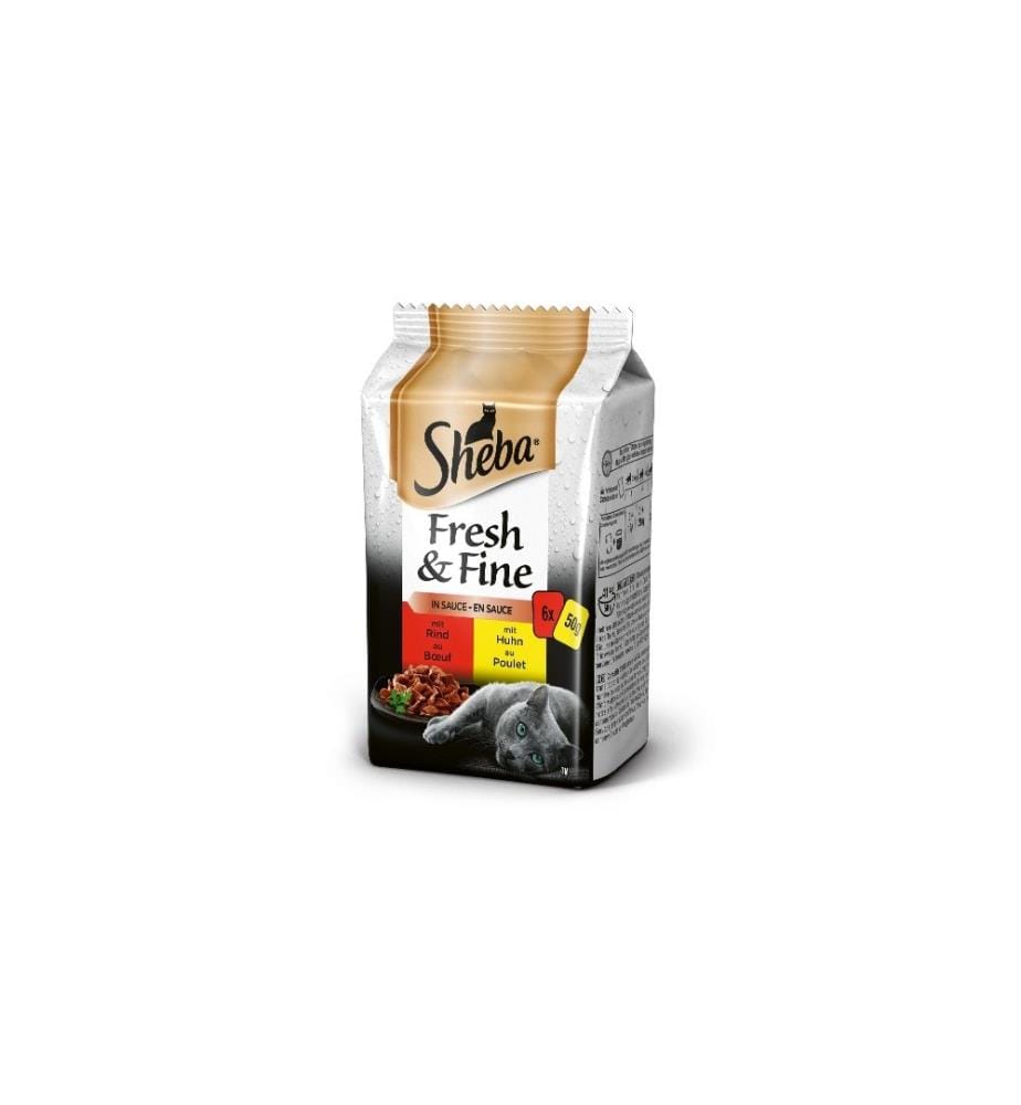 SHEBA - Alimentation humide Fresh & Fine en sauce Composition, 6 x 50 g