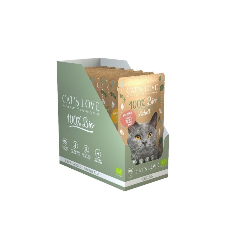 CAT'S LOVE - Alimentation humide BIO Adult Multipack, 6 x 100 g