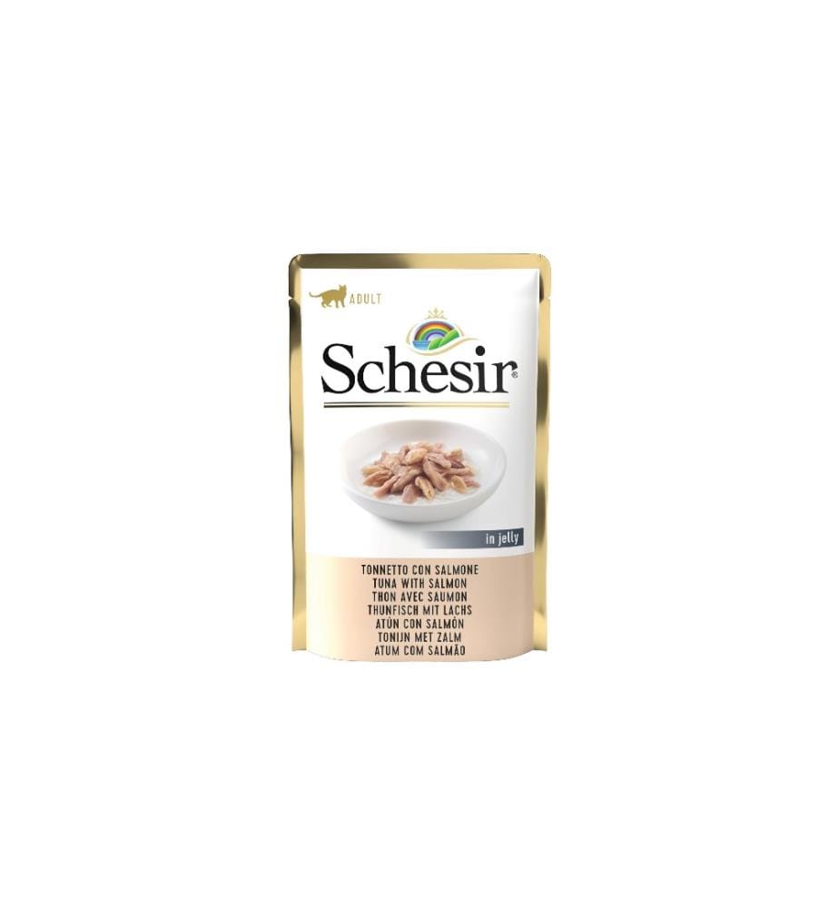 SCHESIR - Alimentation humide Thon & saumon en gelée, 85 g