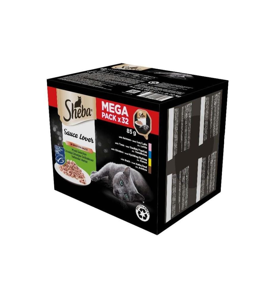 SHEBA - Alimentation humide Sauce Lover, Fine diversité, 32 x 85 g