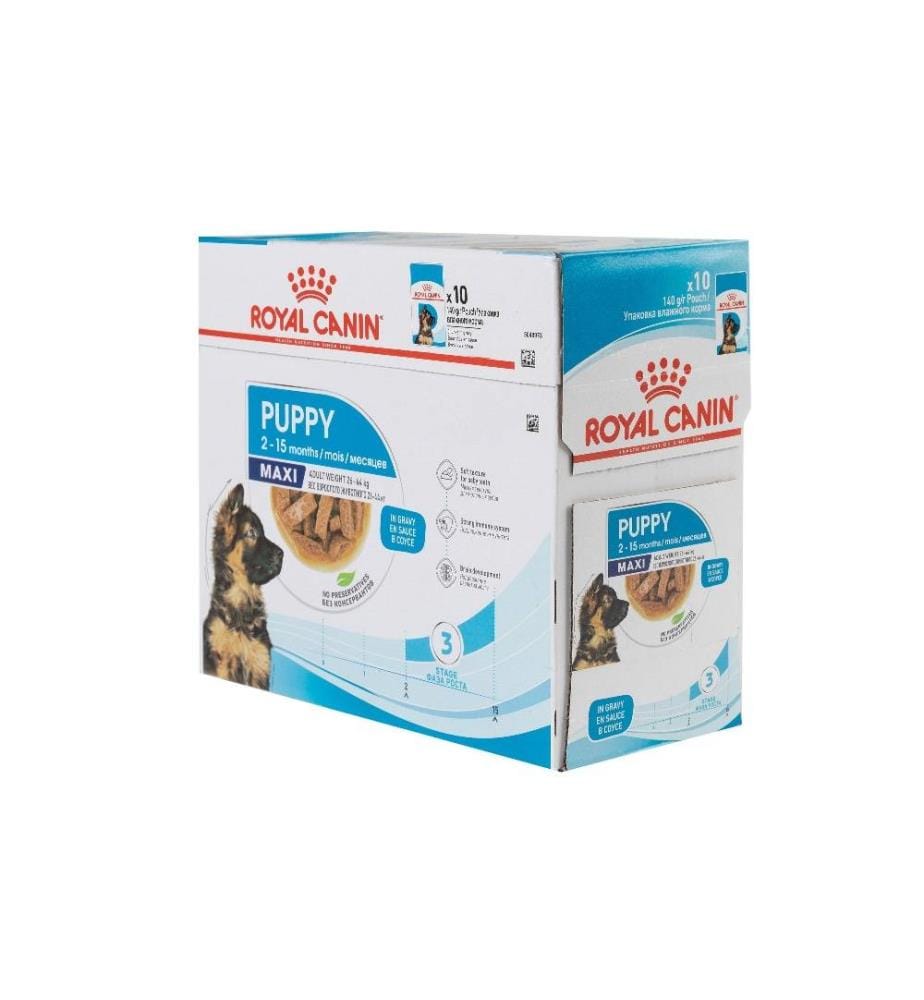 ROYAL CANIN - Alimentation humide Nutrition de santé Maxi Puppy Sauce, 10 x 140g