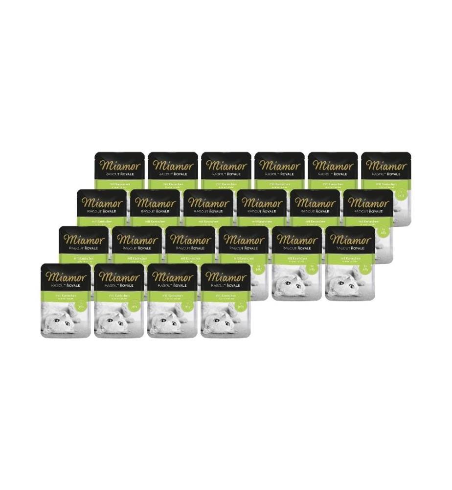 MIAMOR - Alimentation humide Ragoût royal de lapin en gelée, 22 x 100 g