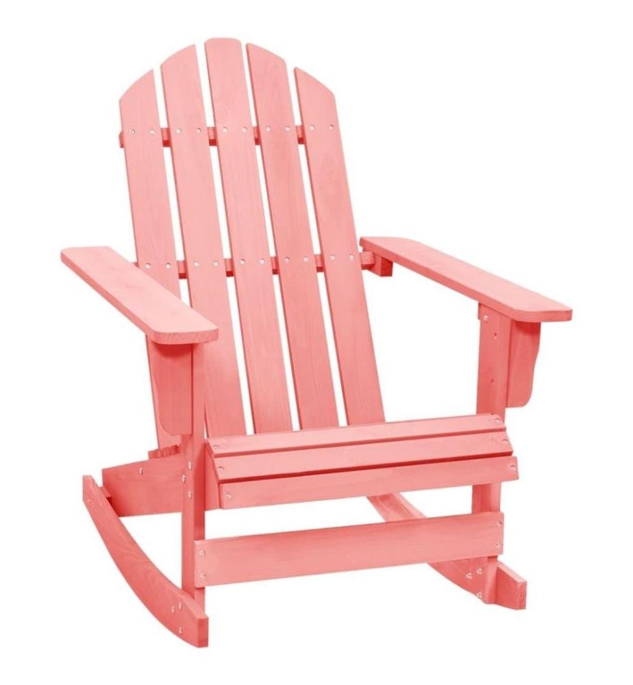 Chaise à bascule de jardin Adirondack Bois de sapin massif Rose
