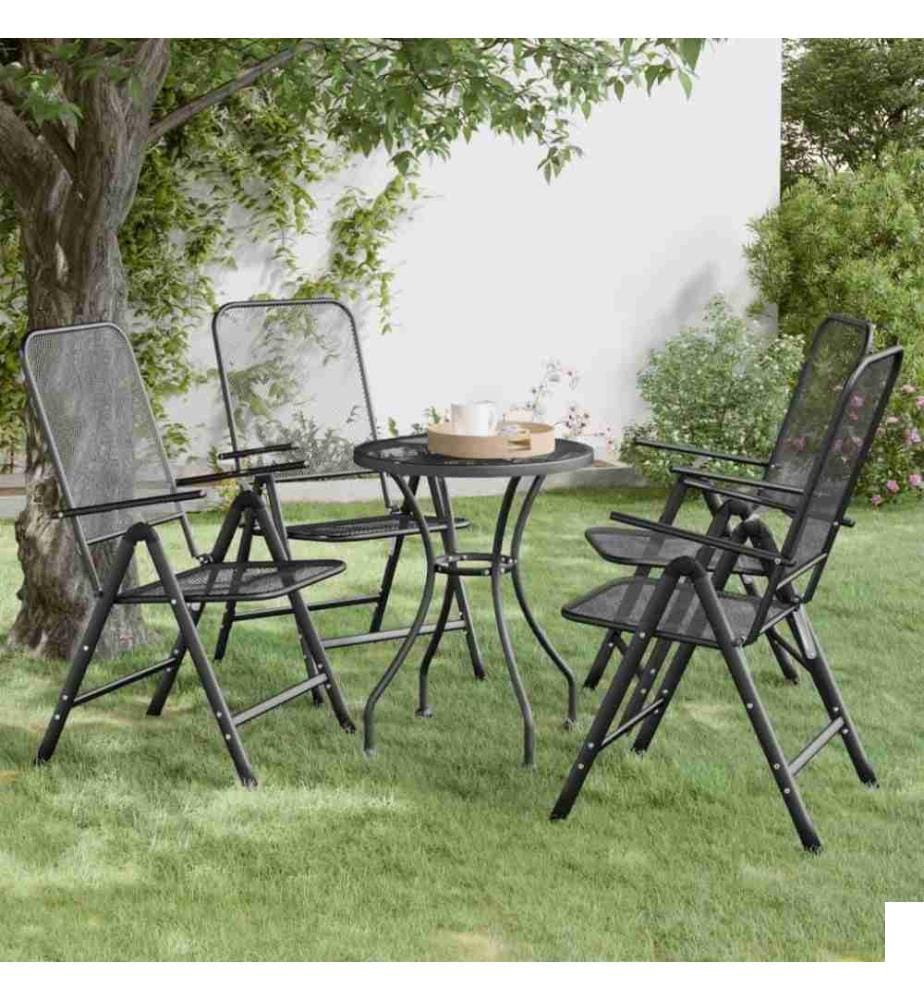 Chaises pliables de jardin 4 pcs Maille métallique Anthracite