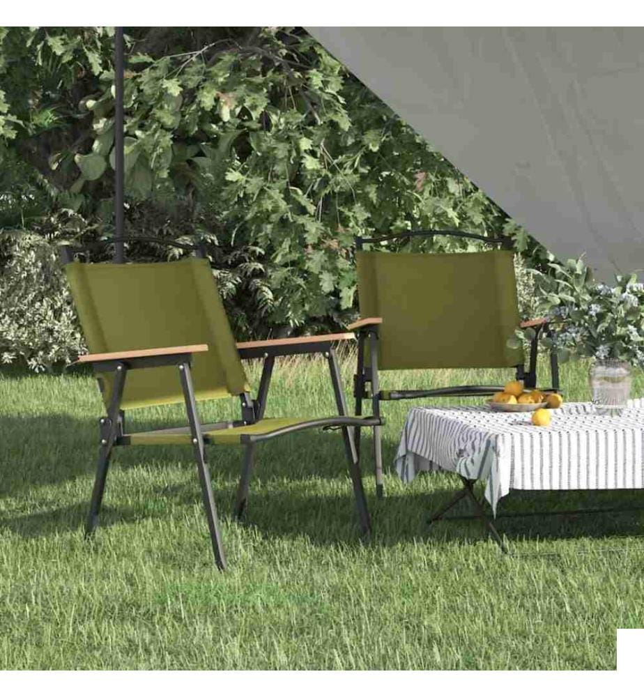 Chaises de camping 2 pcs Vert 54x55x78 cm Tissu Oxford