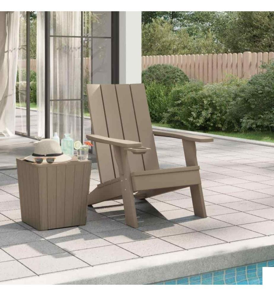 Chaise de jardin Adirondack marron clair 75x88,5x89,5 cm PP