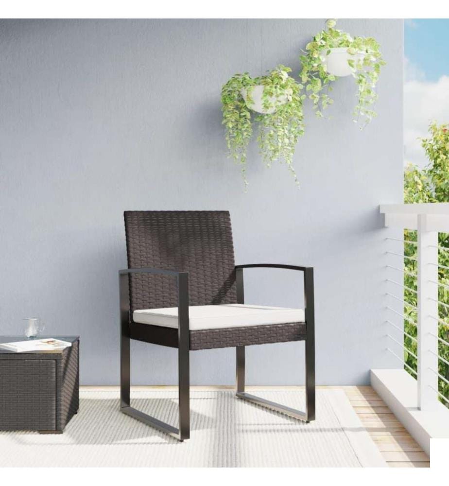 Chaises à manger de jardin lot de 2 marron rotin PP