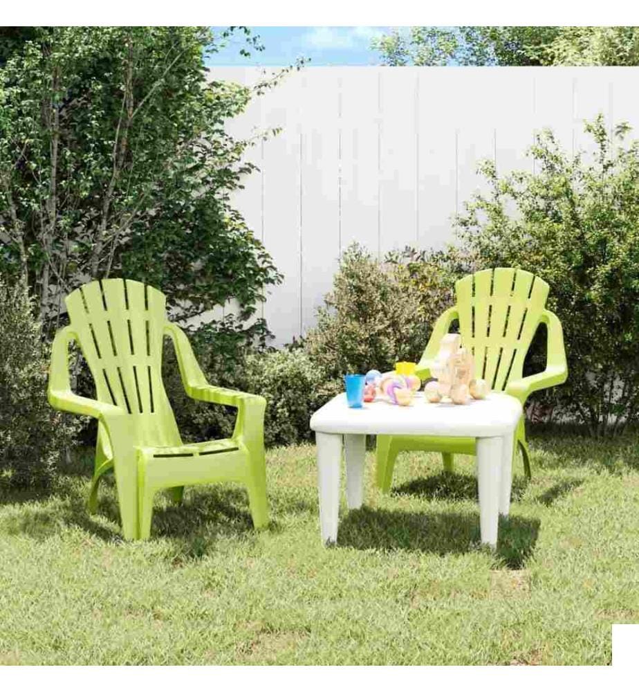 Chaises de jardin pour enfants lot de 2 vert 37x34x44 cm PP
