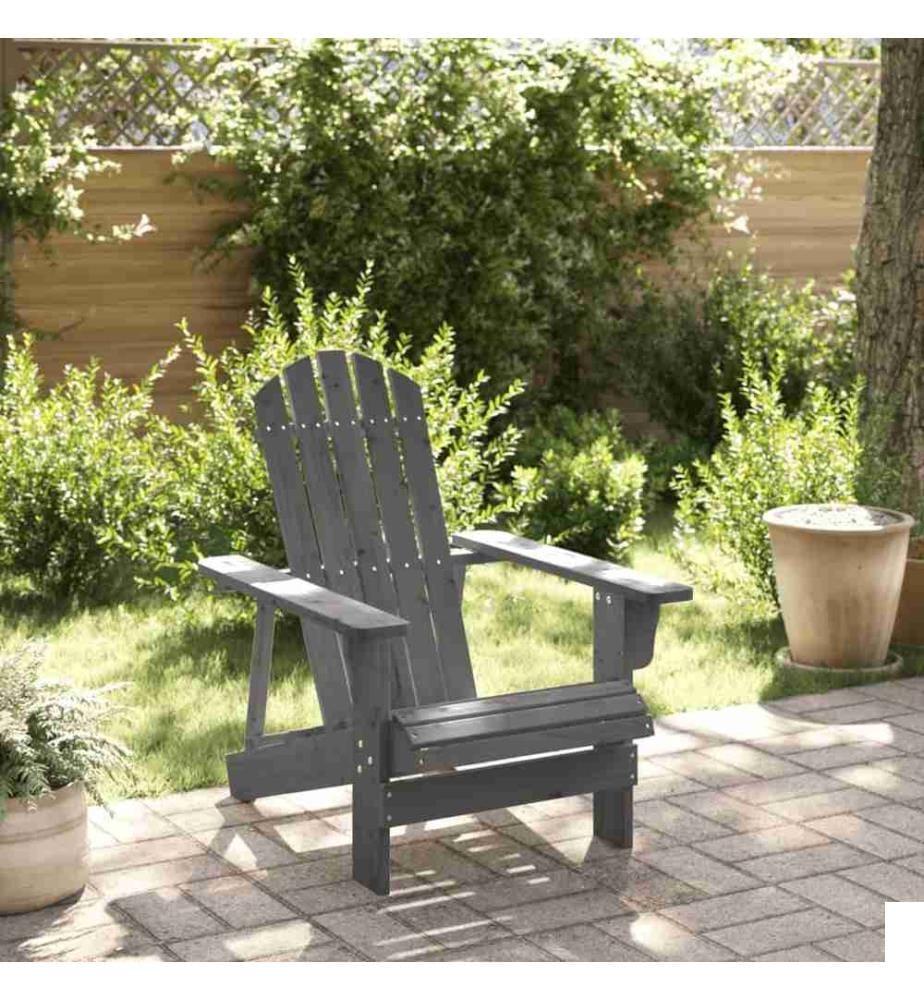Chaise Adirondack gris 69x85x90,5 cm bois massif de sapin
