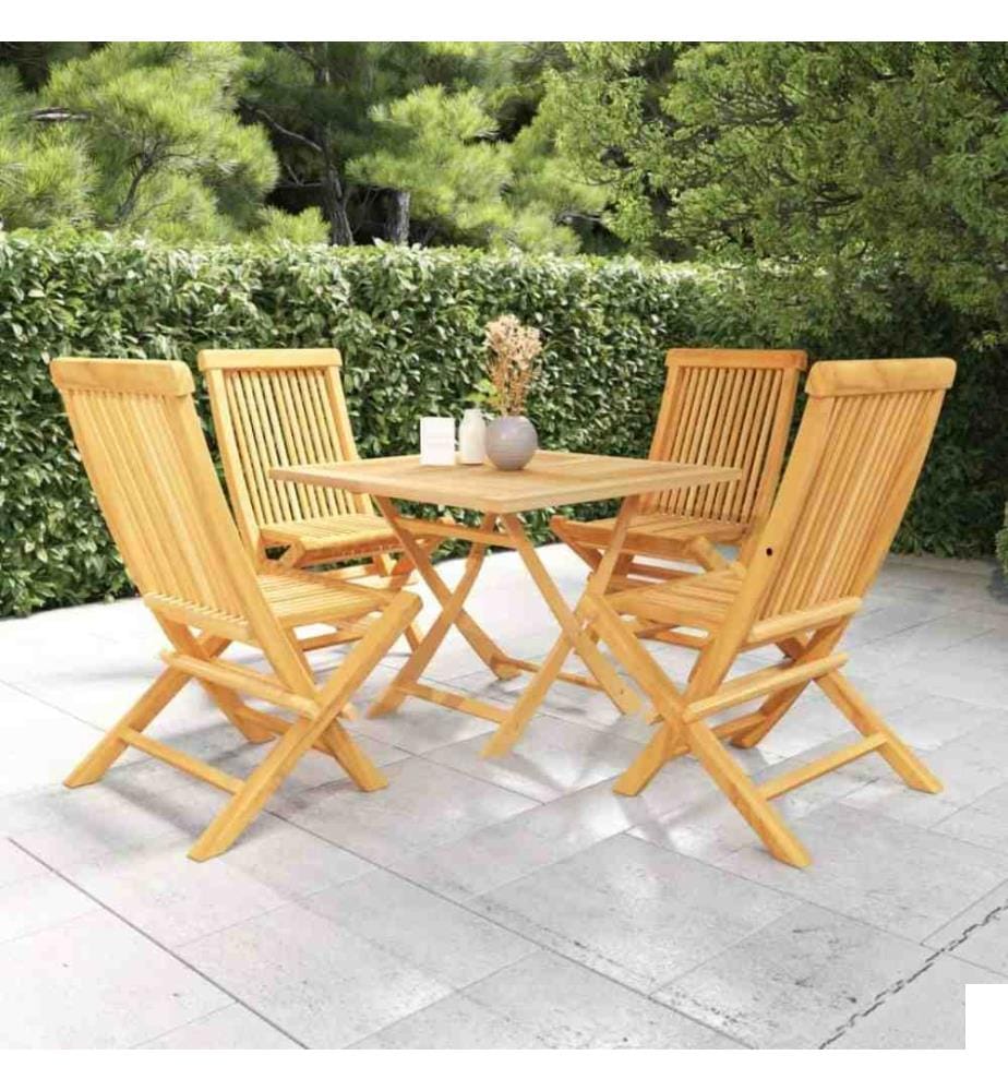 Salon de jardin 5 pcs Bois de teck massif
