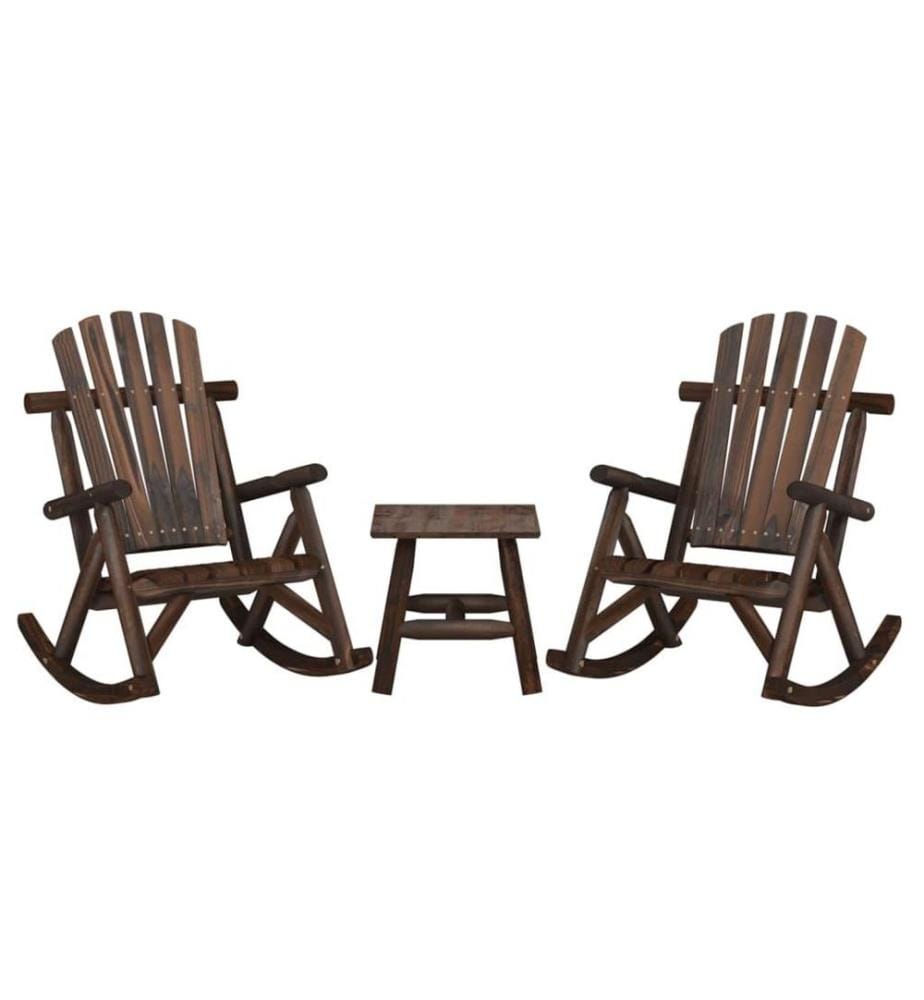 Ensemble de salon de jardin 3 pcs bois massif d'épicéa