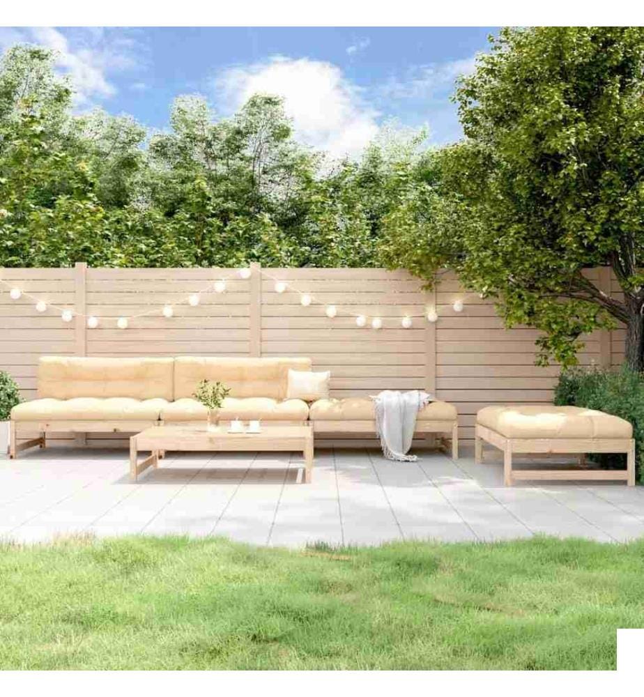 Salon de jardin 5 pcs bois massif de pin