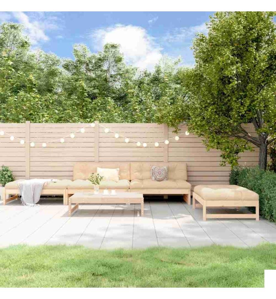 Salon de jardin 5 pcs bois massif de pin